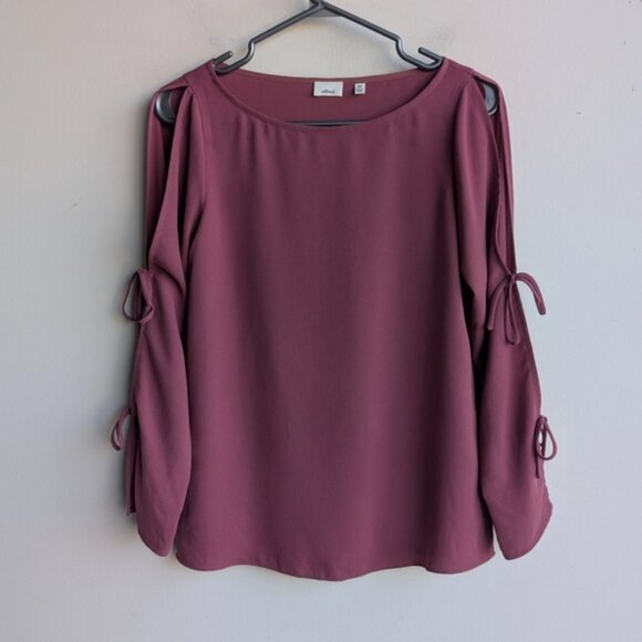 Wilfred Tops - Wilfred Pink Mauve Puzzi Long Sleeve Blouse With Side Cut Outs